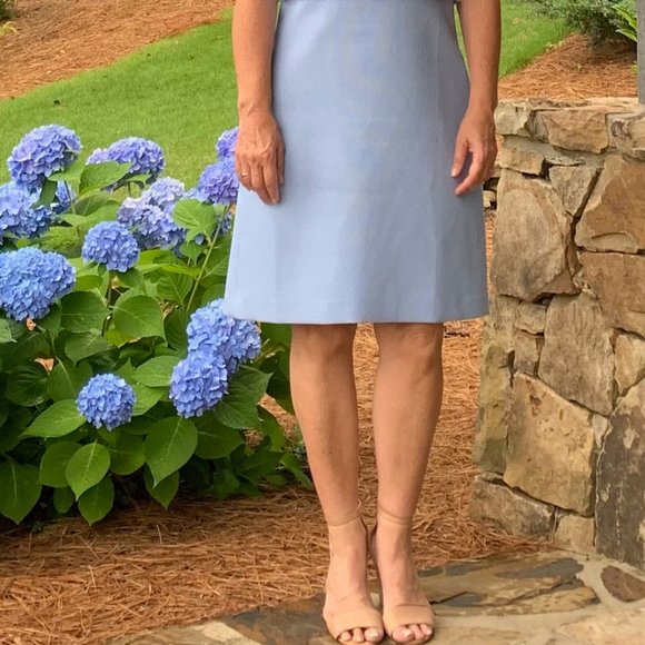 Eliza J Sleeveless Blue Fringe Dress - sz 6 - Picture 3 of 7